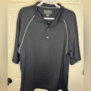 FootJoy Polo Shirt Mens Black Short Sleeve Golf, Large